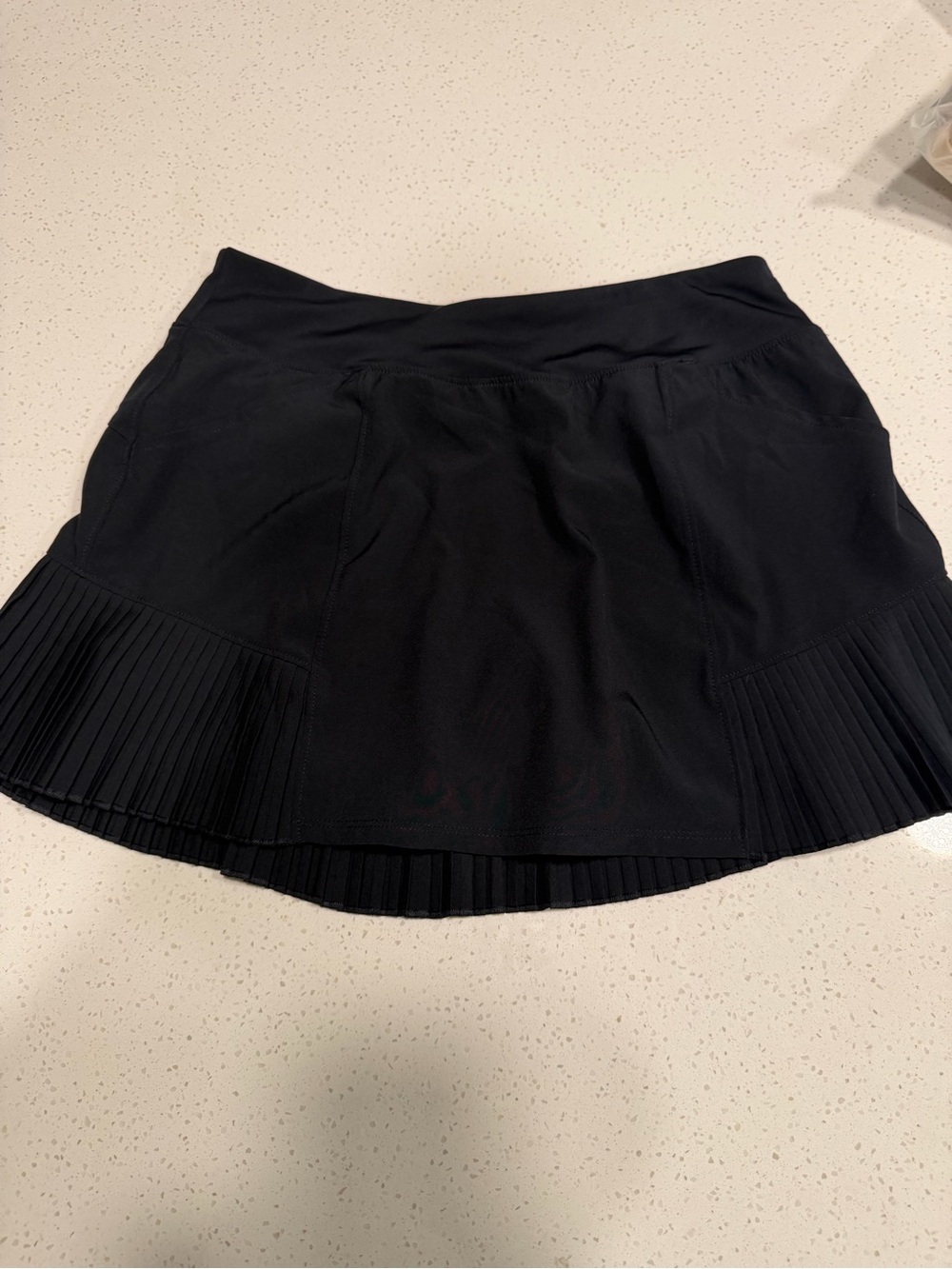 Womens Black Pleated Hem Skirt